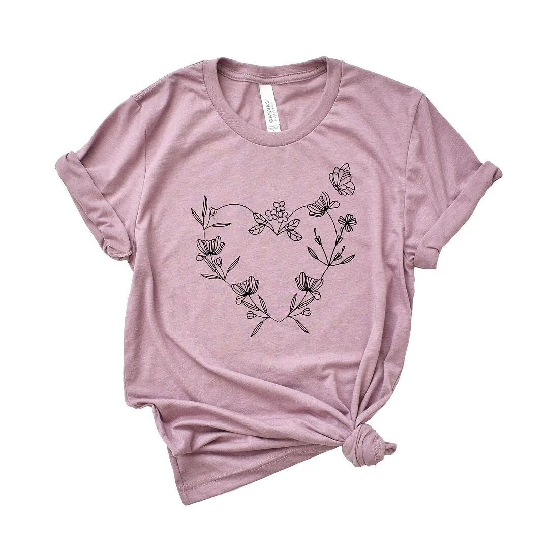 Butterfly and Floral Heart Short Sleeve Tee sold by Zulily product image thumbnail 2