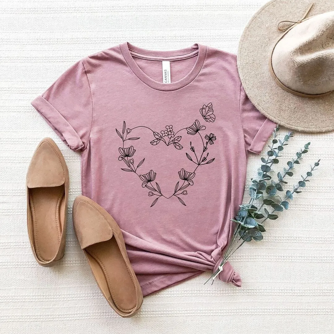 Butterfly and Floral Heart Short Sleeve Tee sold by Zulily