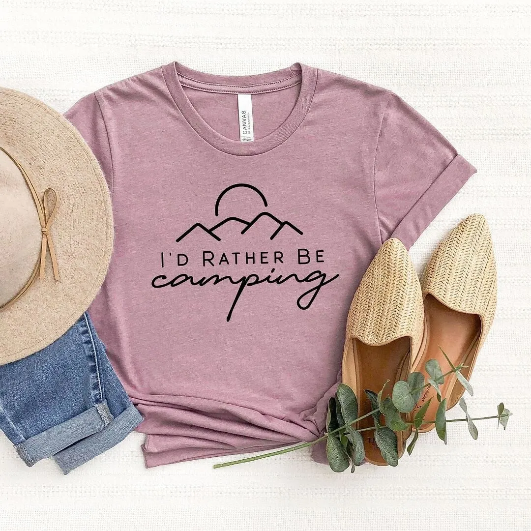 I'd Rather Be Camping Short Sleeve Tee sold by Zulily