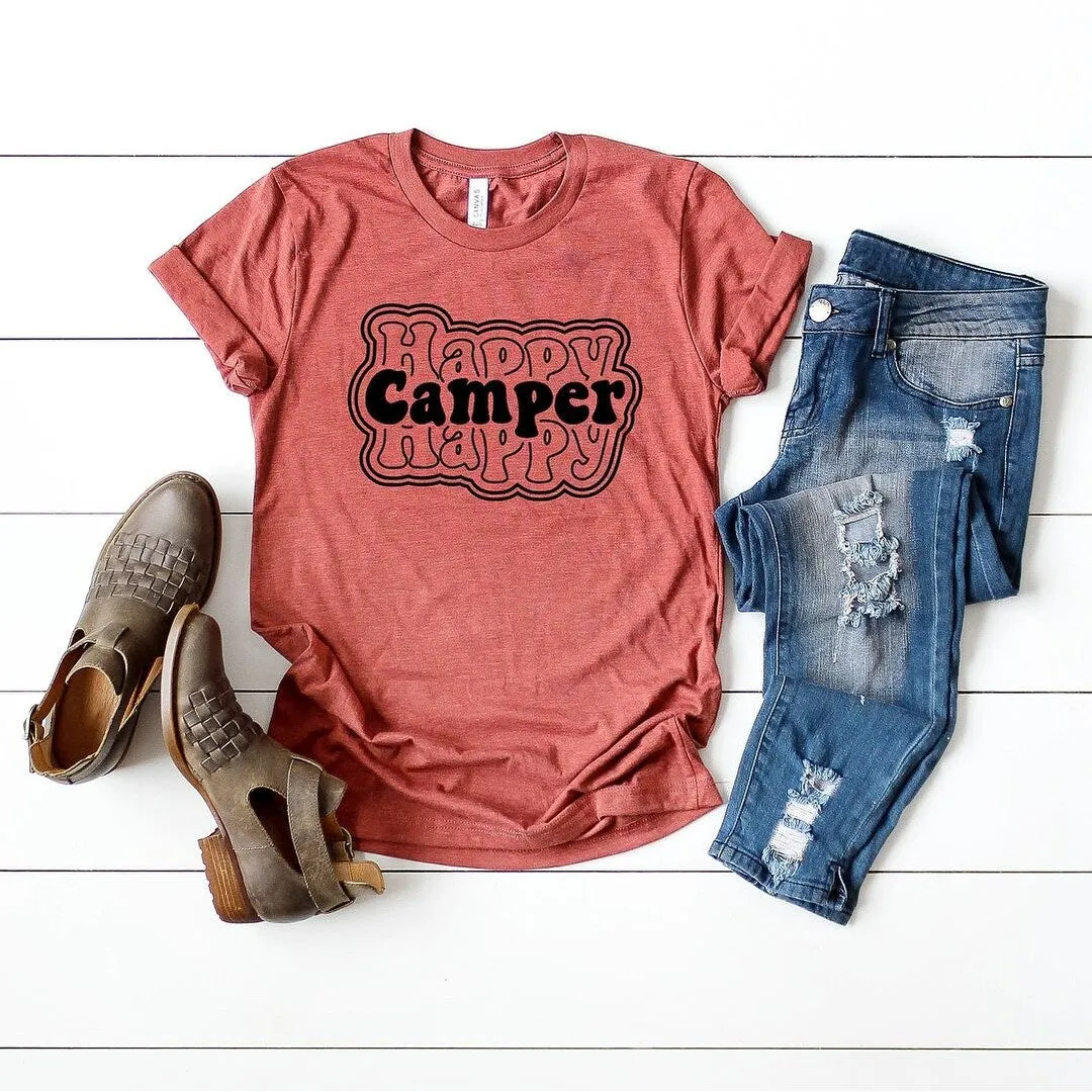 Happy Camper Stacked Short Sleeve Tee sold by Zulily