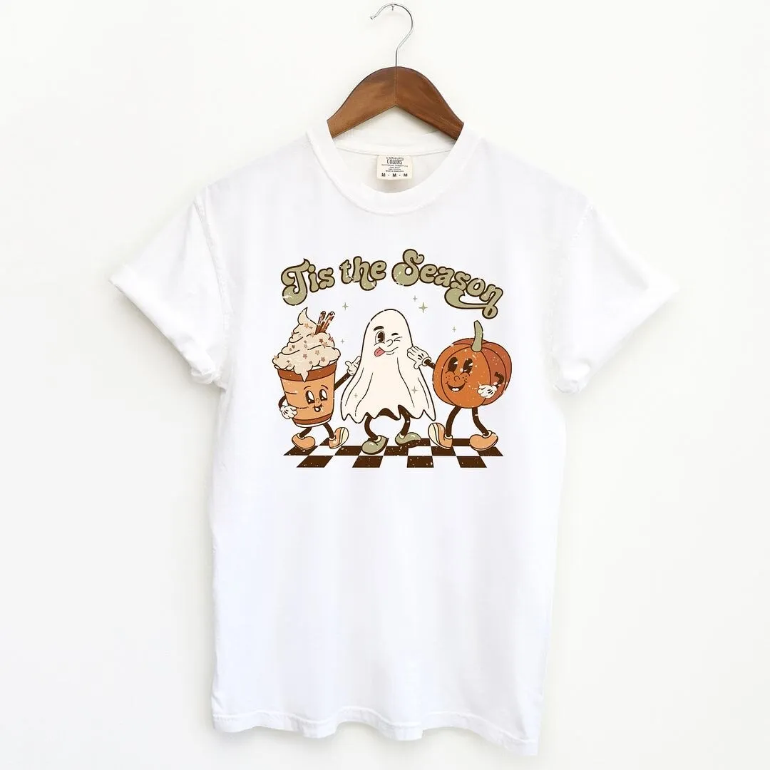 Checkered Fall Tis the Season Garment Dyed Tee sold by Zulily