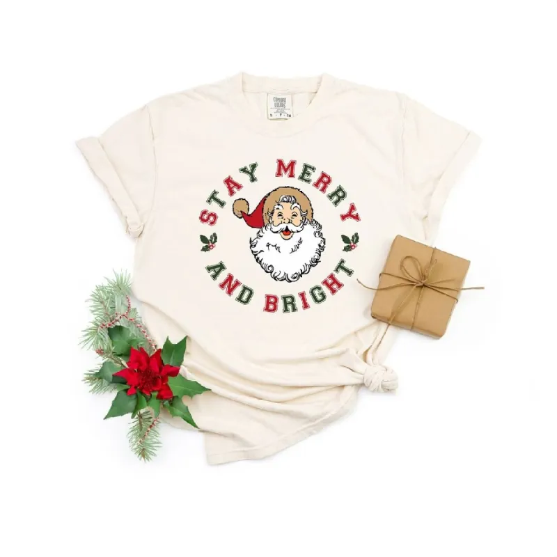Stay Merry and Bright Circle Garment Dyed Tee sold by Zulily