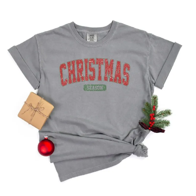 Varsity Christmas Season Garment Dyed Tee sold by Zulily