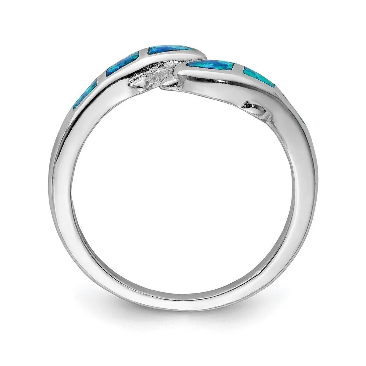 Curata 925 Sterling Silver Simulated Blue Simulated Opal Dolphin Ring sold by Zulily product image thumbnail 3
