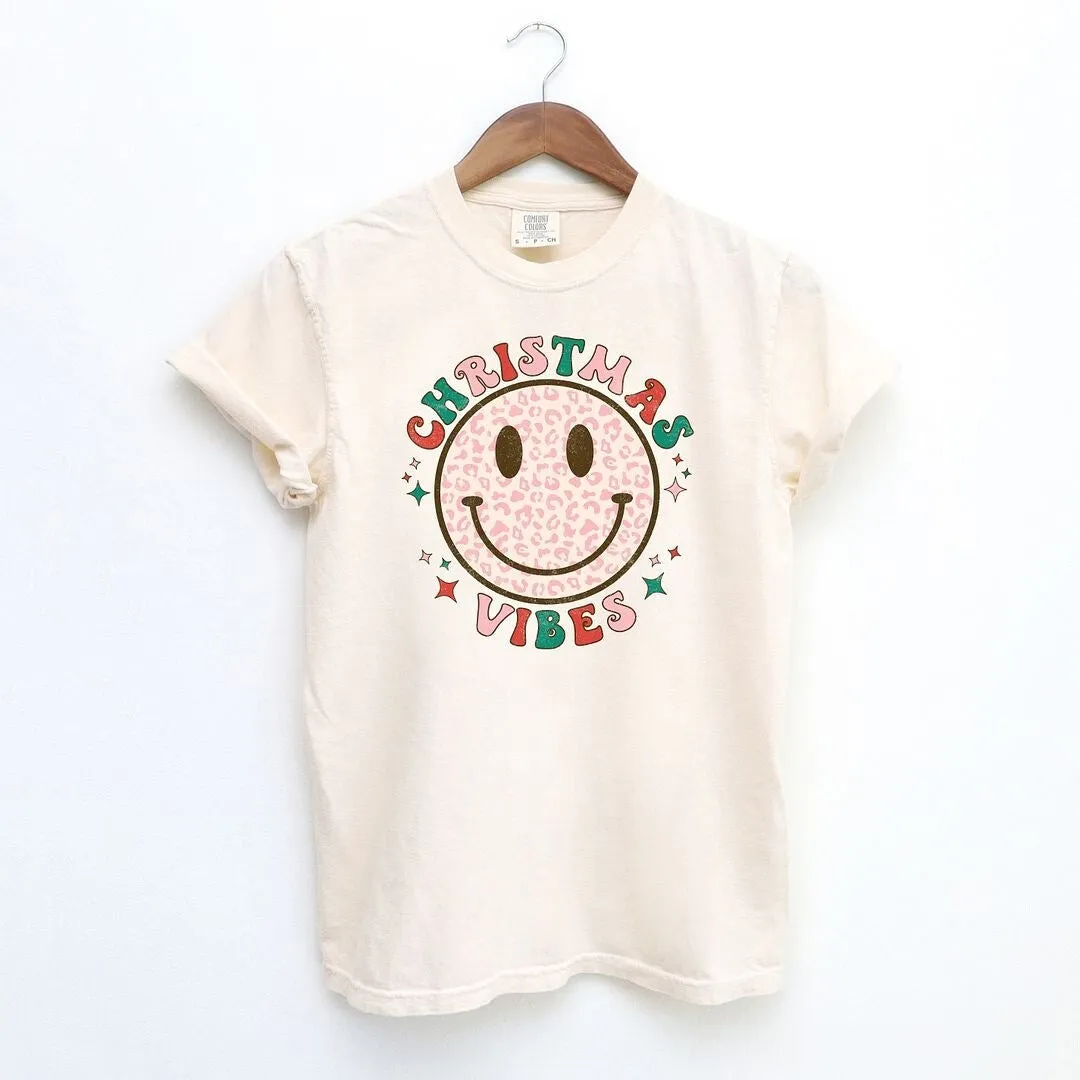 Retro Smiley Face Christmas Vibes Garment Dyed Tee sold by Zulily product image thumbnail 2