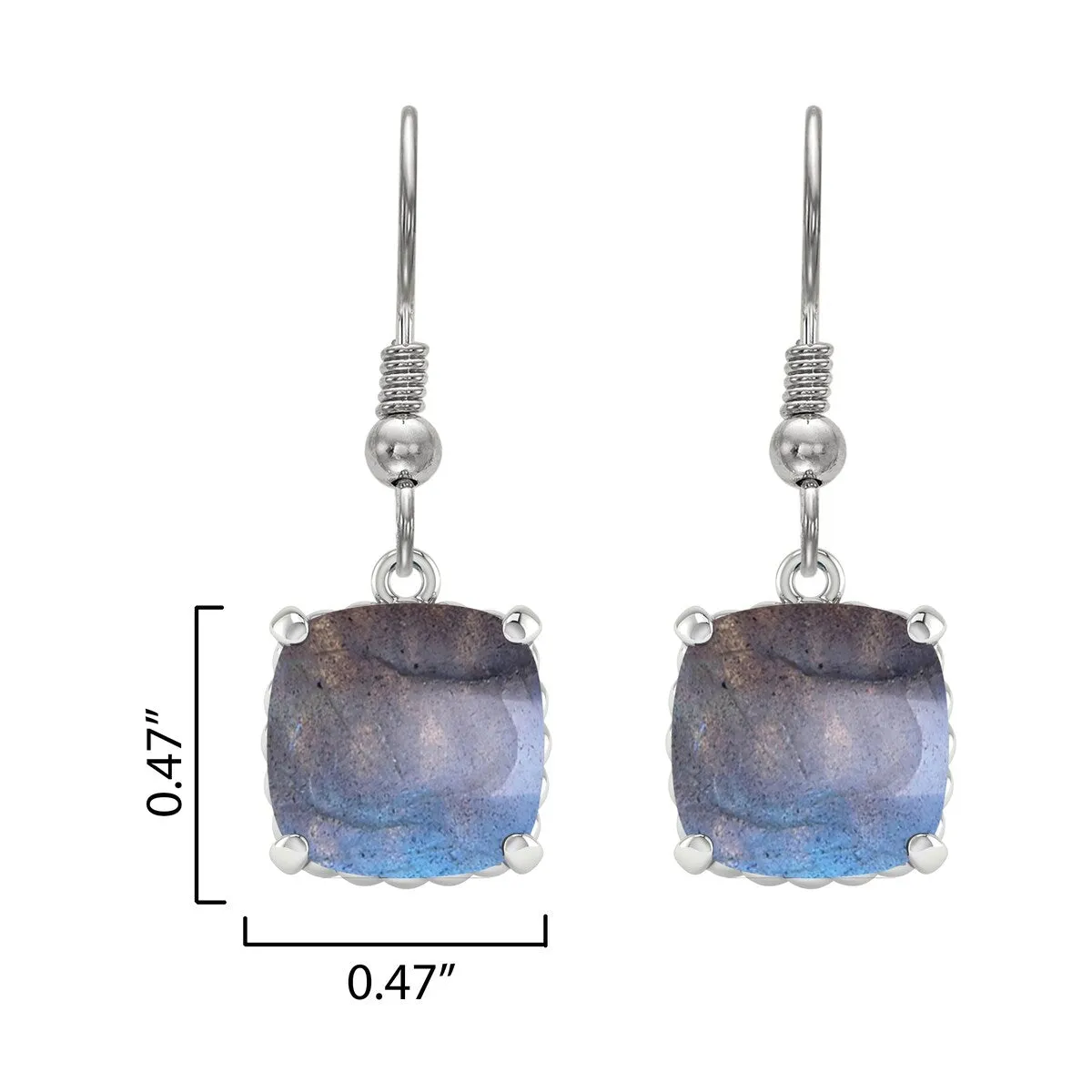 Sterling Silver 11.70ct Natural Blue Labradorite Dangle Earrings sold by Zulily product image thumbnail 3