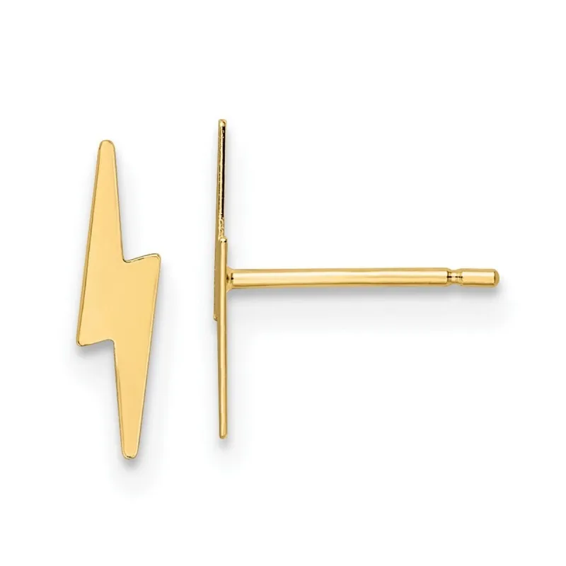 Curata Solid 10k Yellow Gold 10.8x2.5mm Lightning Bolt Stud Earrings sold by Zulily