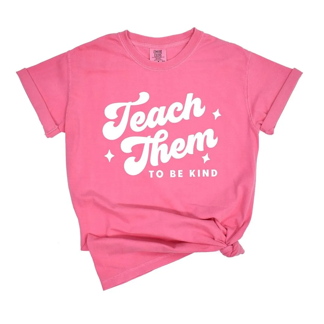 Teach Them To Be Kind Retro Garment Dyed Tee sold by Zulily