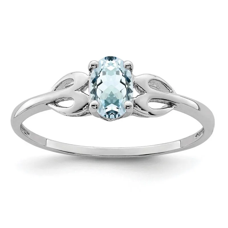 Curata 925 Sterling Silver 6X4mm Oval Aquamarine Ring sold by Zulily