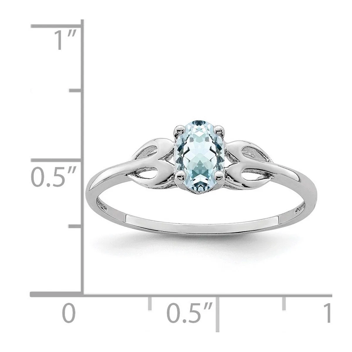 Curata 925 Sterling Silver 6X4mm Oval Aquamarine Ring sold by Zulily product image thumbnail 2