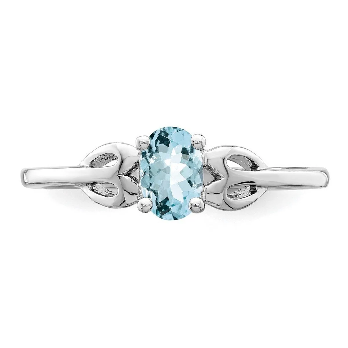 Curata 925 Sterling Silver 6X4mm Oval Aquamarine Ring sold by Zulily product image thumbnail 5