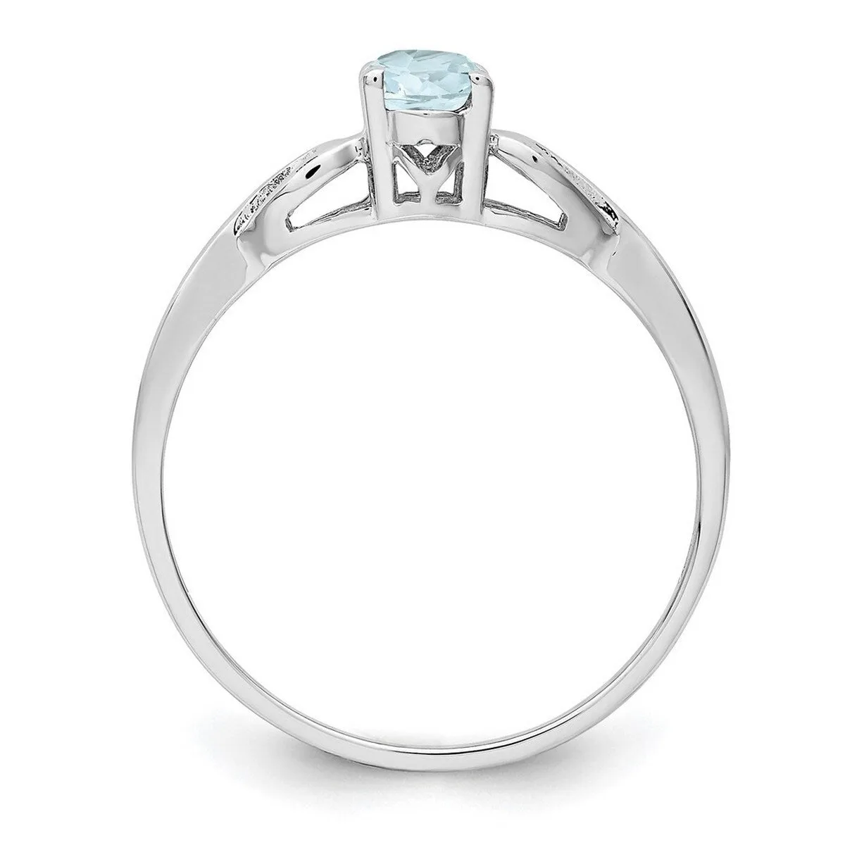 Curata 925 Sterling Silver 6X4mm Oval Aquamarine Ring sold by Zulily product image thumbnail 3
