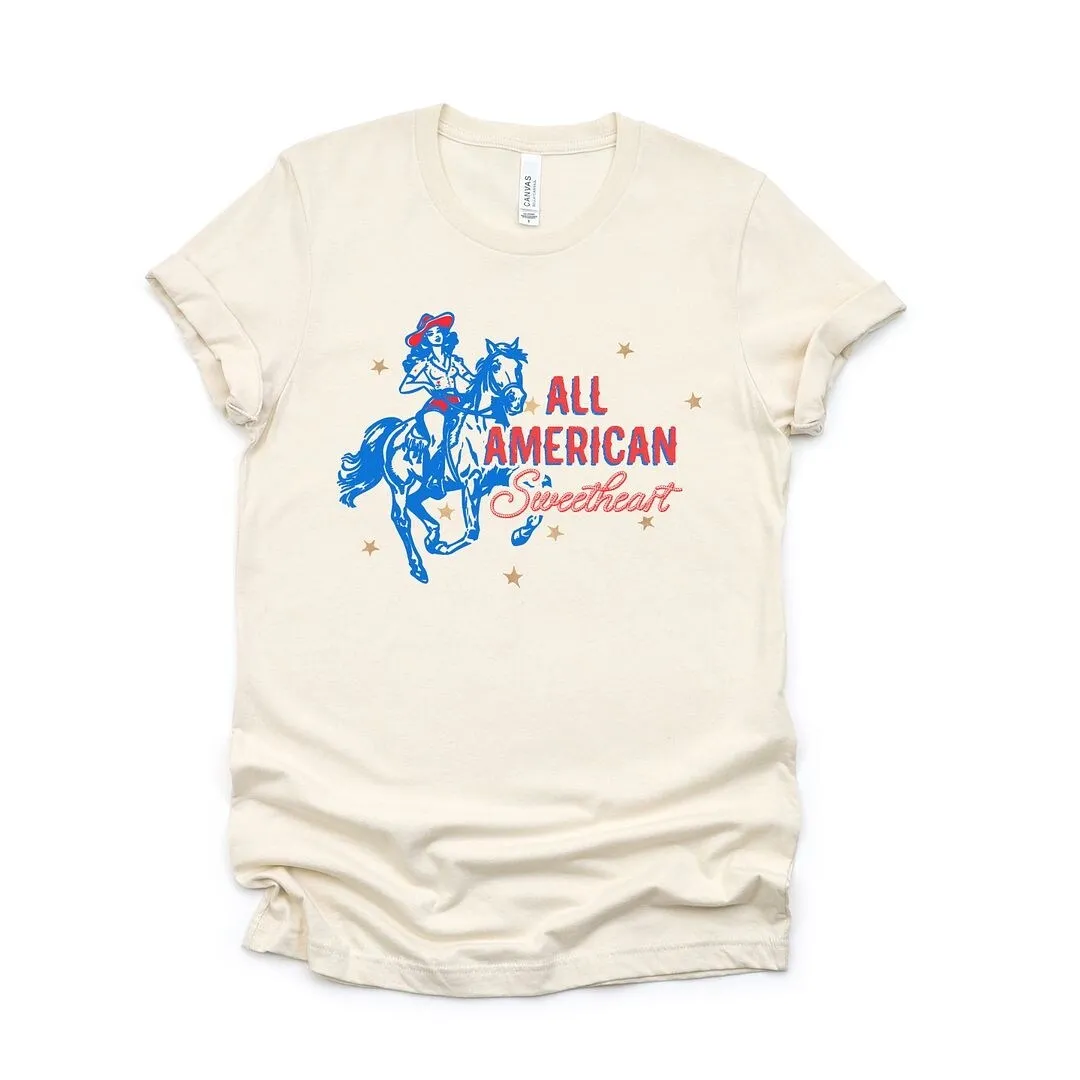 Western All American Sweetheart Sleeve Crewnneck Tee sold by Zulily product image thumbnail 2