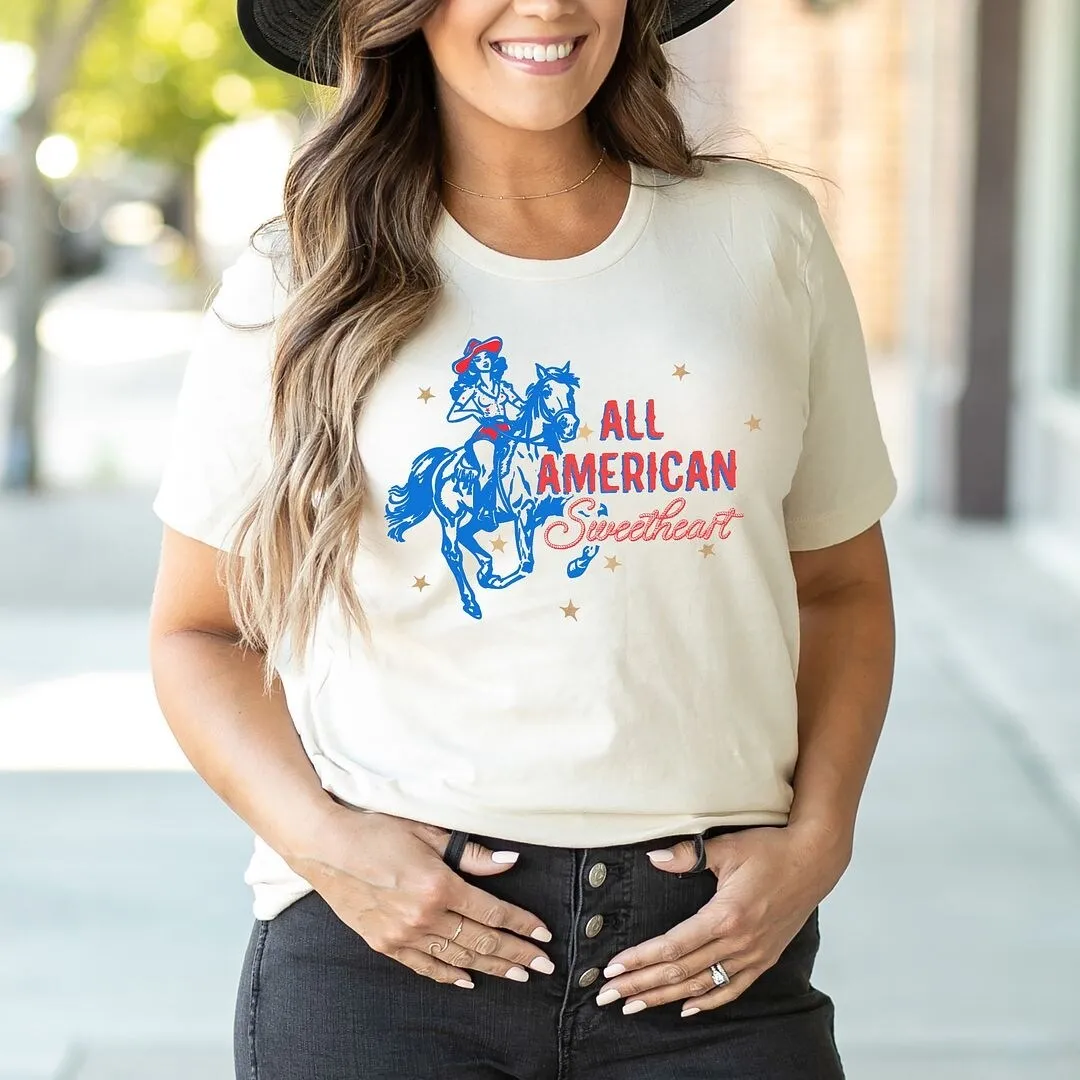 Western All American Sweetheart Sleeve Crewnneck Tee sold by Zulily product image thumbnail 3