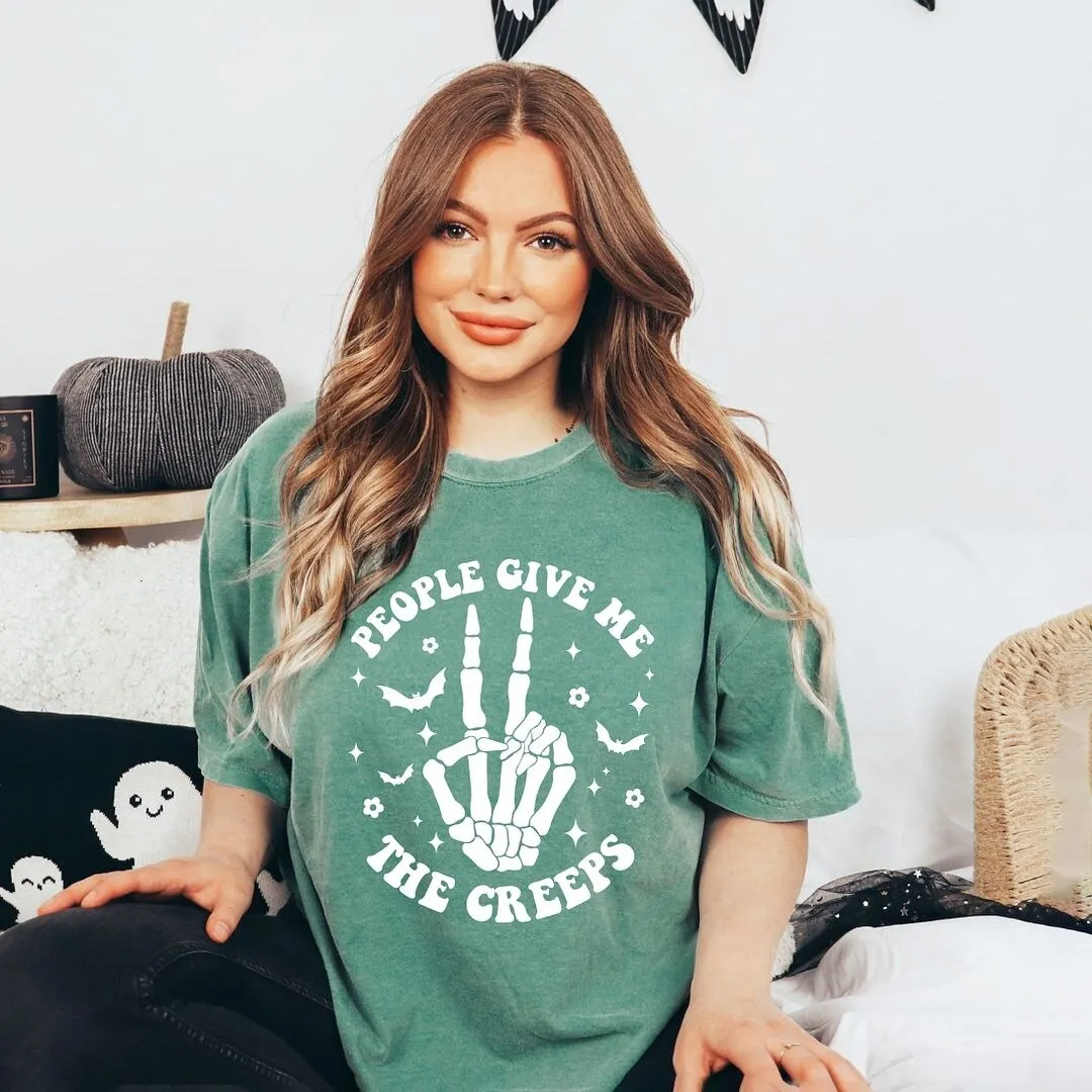 People Give Me The Creeps Garment Dyed Tee sold by Zulily product image thumbnail 3