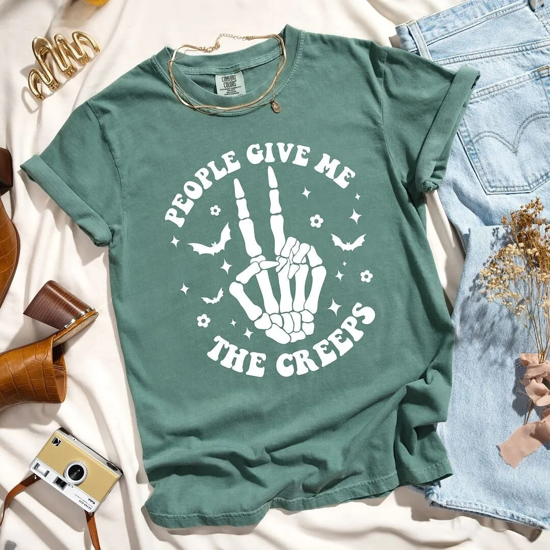 People Give Me The Creeps Garment Dyed Tee sold by Zulily