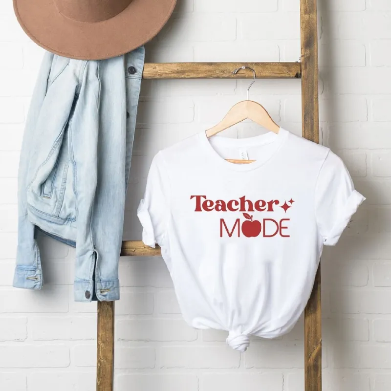 Teacher Mode Apple Short Sleeve Crewnneck Tee sold by Zulily