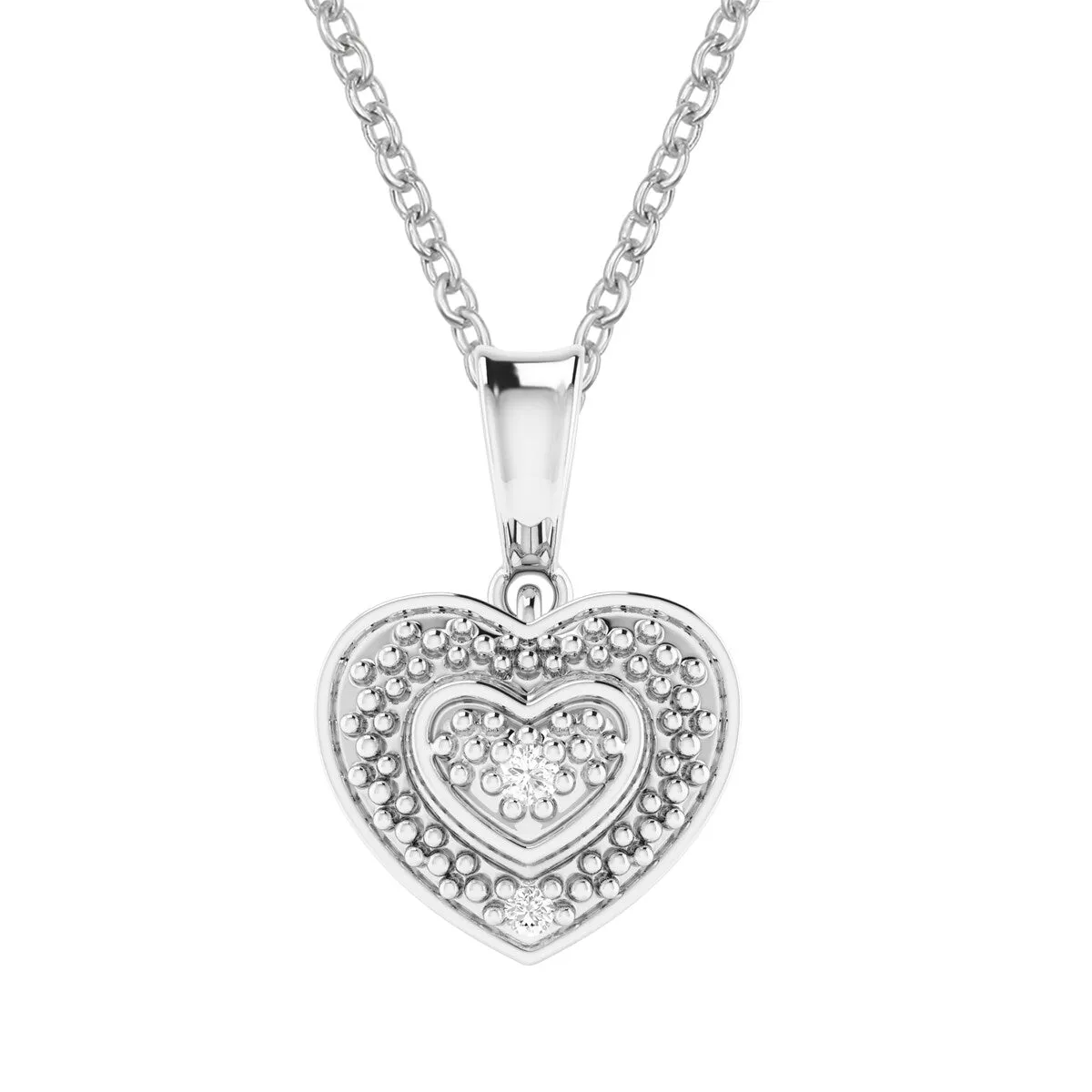 925 Sterling Silver Natural White Diamond Heart Pendant sold by Zulily