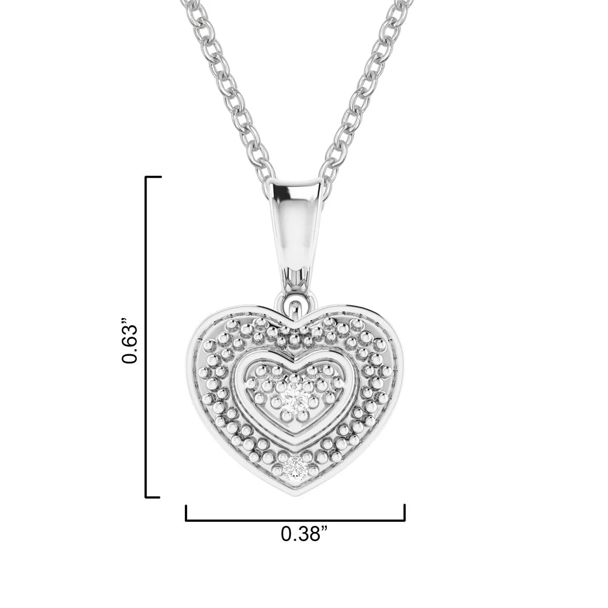 925 Sterling Silver Natural White Diamond Heart Pendant sold by Zulily product image thumbnail 3