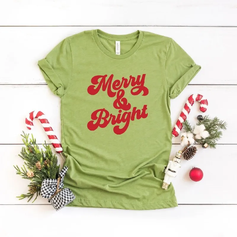 Bold Merry And Bright Short Sleeve Crewnneck Tee sold by Zulily