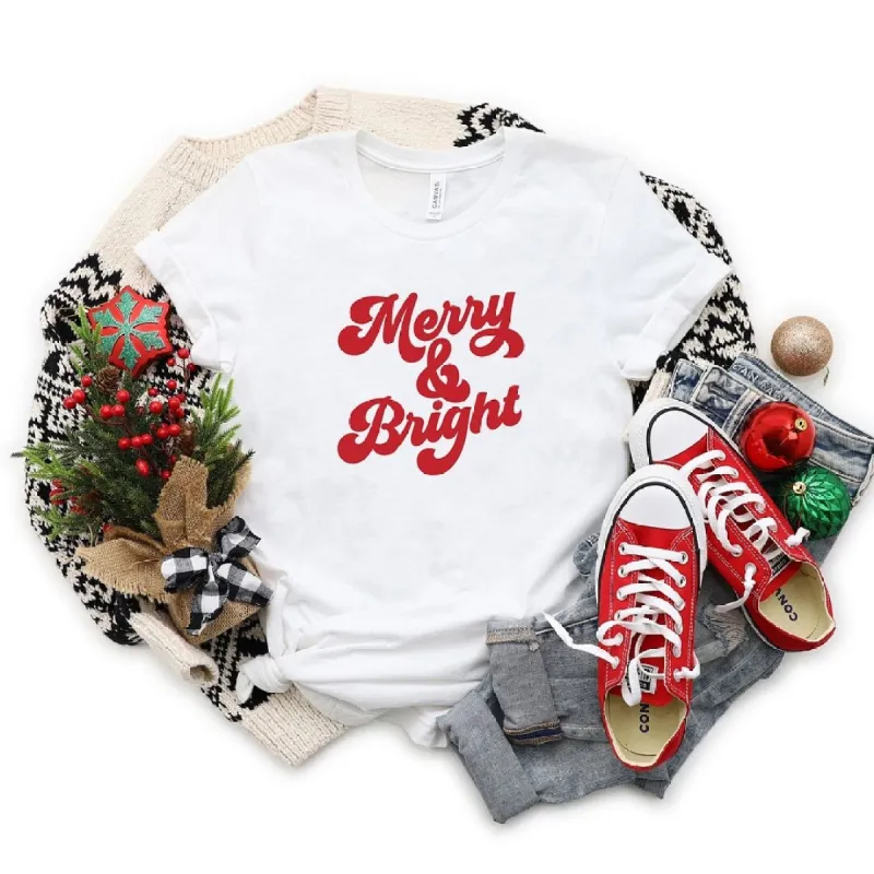 Bold Merry And Bright Short Sleeve Crewnneck Tee sold by Zulily