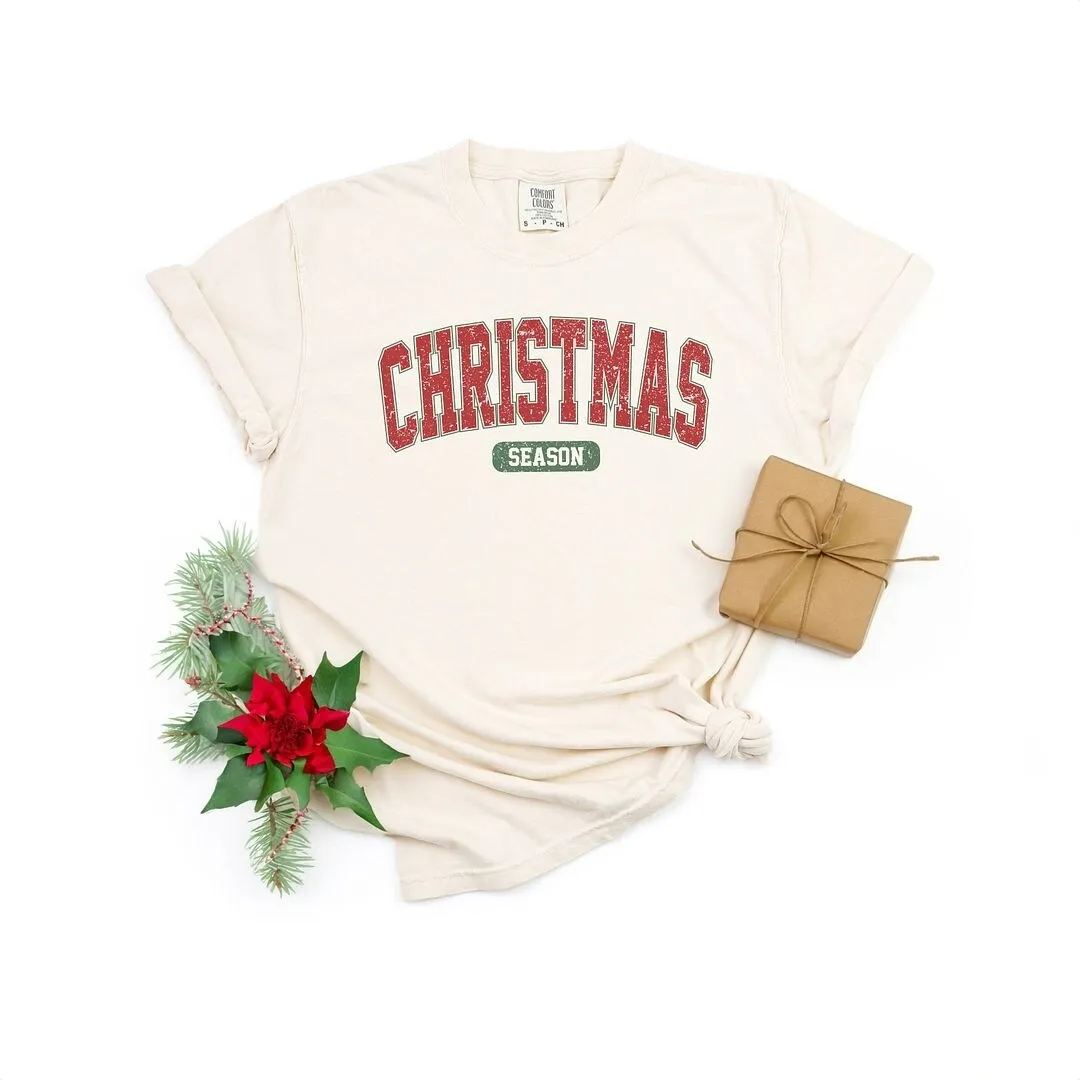 Varsity Christmas Season Garment Dyed Tee sold by Zulily