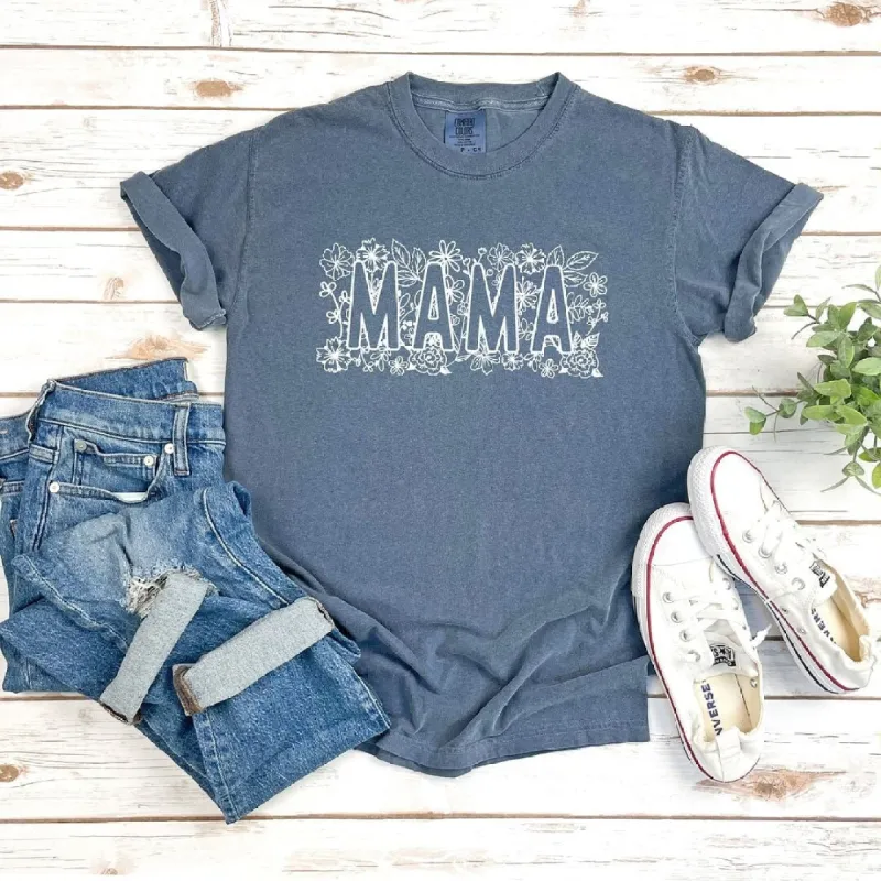 Mama Bold Flowers Garment Dyed Tee sold by Zulily