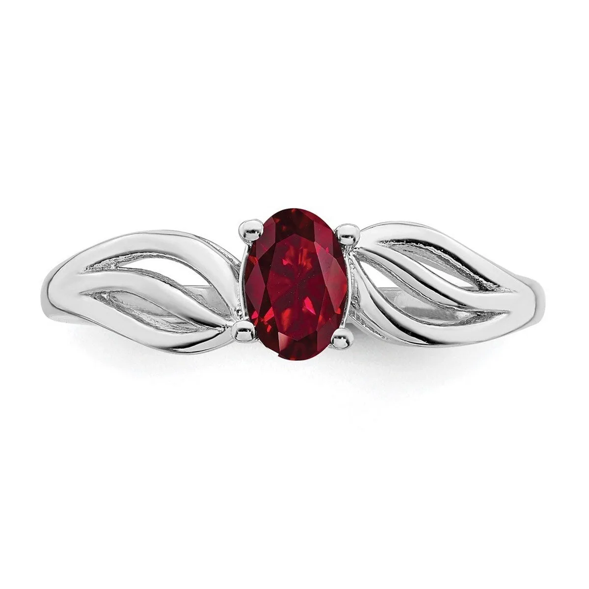 Curata 925 Sterling Silver 6x4mm Oval Created Ruby Leaf Ring sold by Zulily product image thumbnail 5