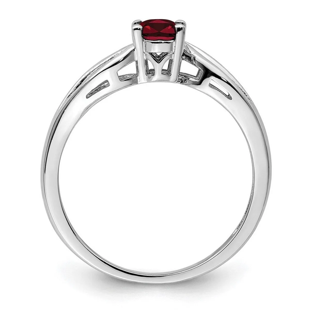 Curata 925 Sterling Silver 6x4mm Oval Created Ruby Leaf Ring sold by Zulily product image thumbnail 3