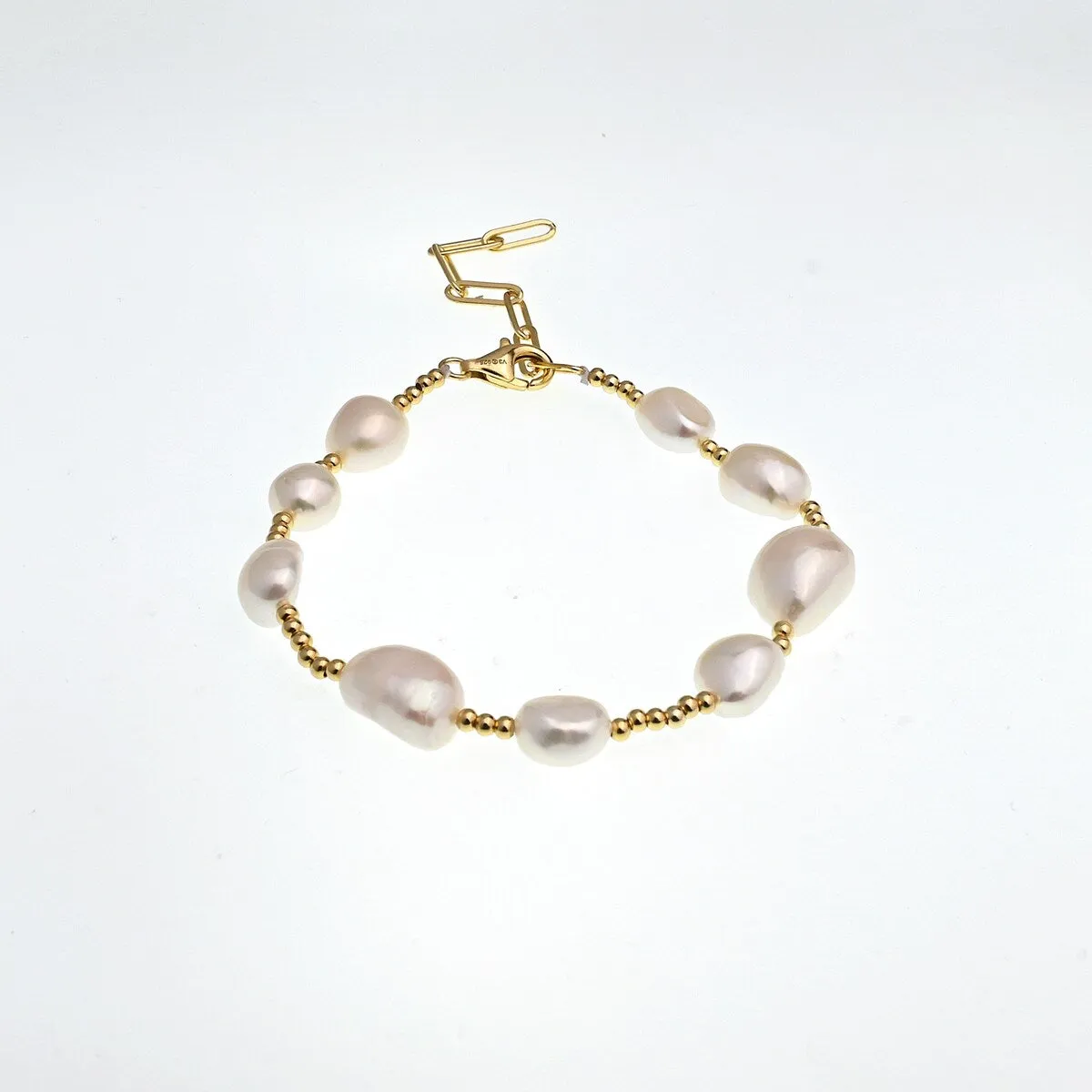 Freshwater Pearl 18K Gold plated Station Bracelet sold by Zulily