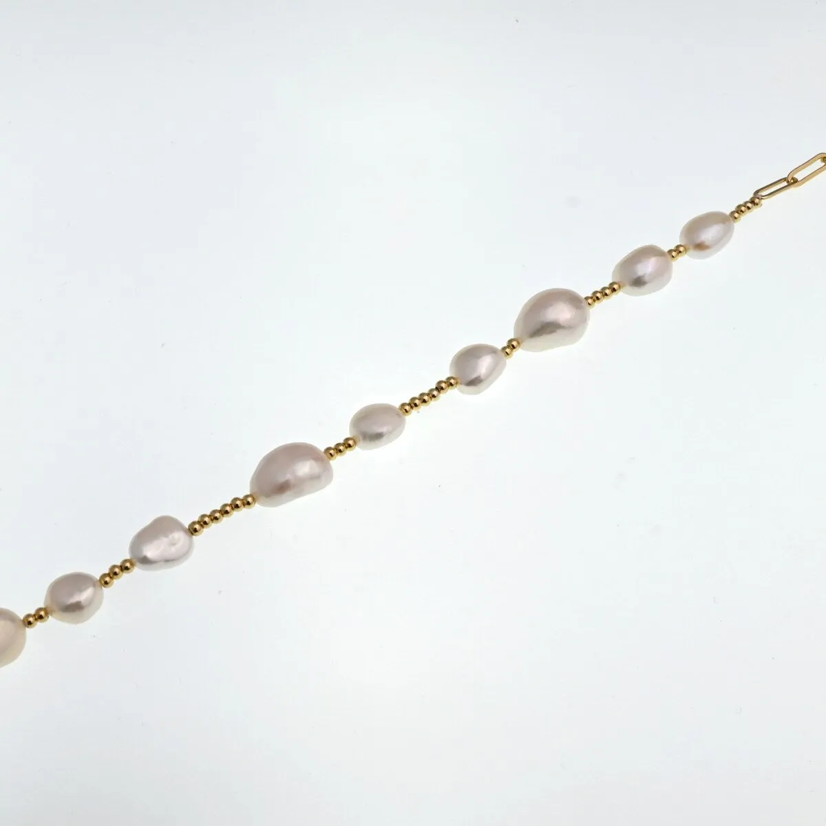 Freshwater Pearl 18K Gold plated Station Bracelet sold by Zulily product image thumbnail 2