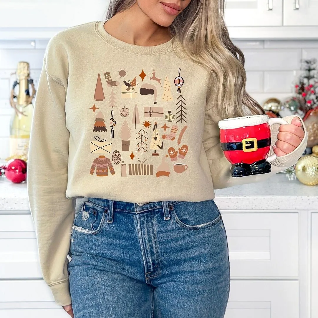 Boho Neutral Christmas Chart Graphic Sweatshirt sold by Zulily product image thumbnail 3