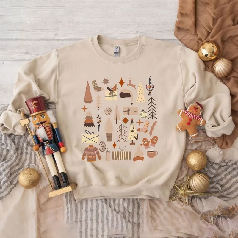 Boho Neutral Christmas Chart Graphic Sweatshirt sold by Zulily
