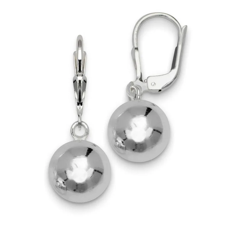Curata 925 Sterling Silver 10x25mm Solid Ball Dangle Lever back Earrings made by Zulily