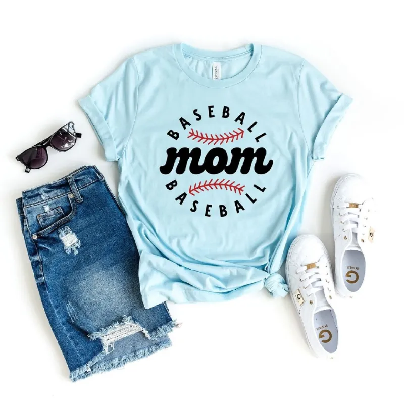Baseball Mom Baseball Short Sleeve Crewnneck Tee sold by Zulily