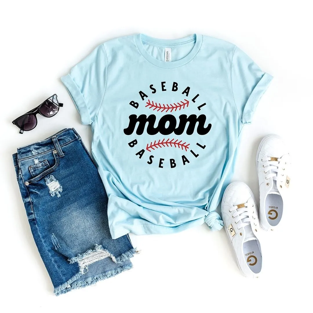 Baseball Mom Baseball Short Sleeve Crewnneck Tee sold by Zulily