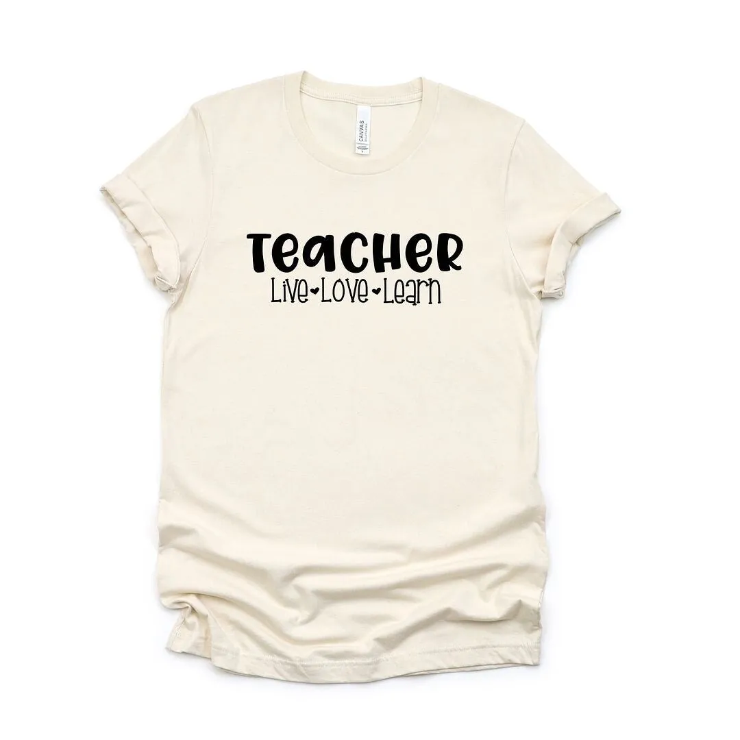 Teacher Live Love Learn Short Sleeve Crewnneck Tee sold by Zulily product image thumbnail 2
