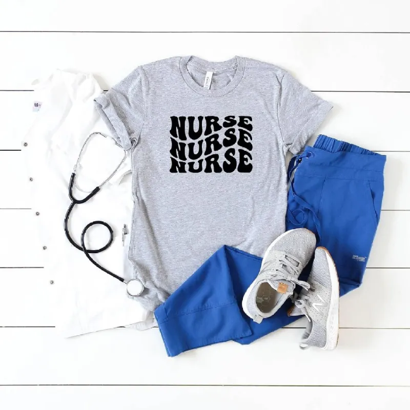 Nurse Stacked Short Sleeve Crewnneck Tee sold by Zulily