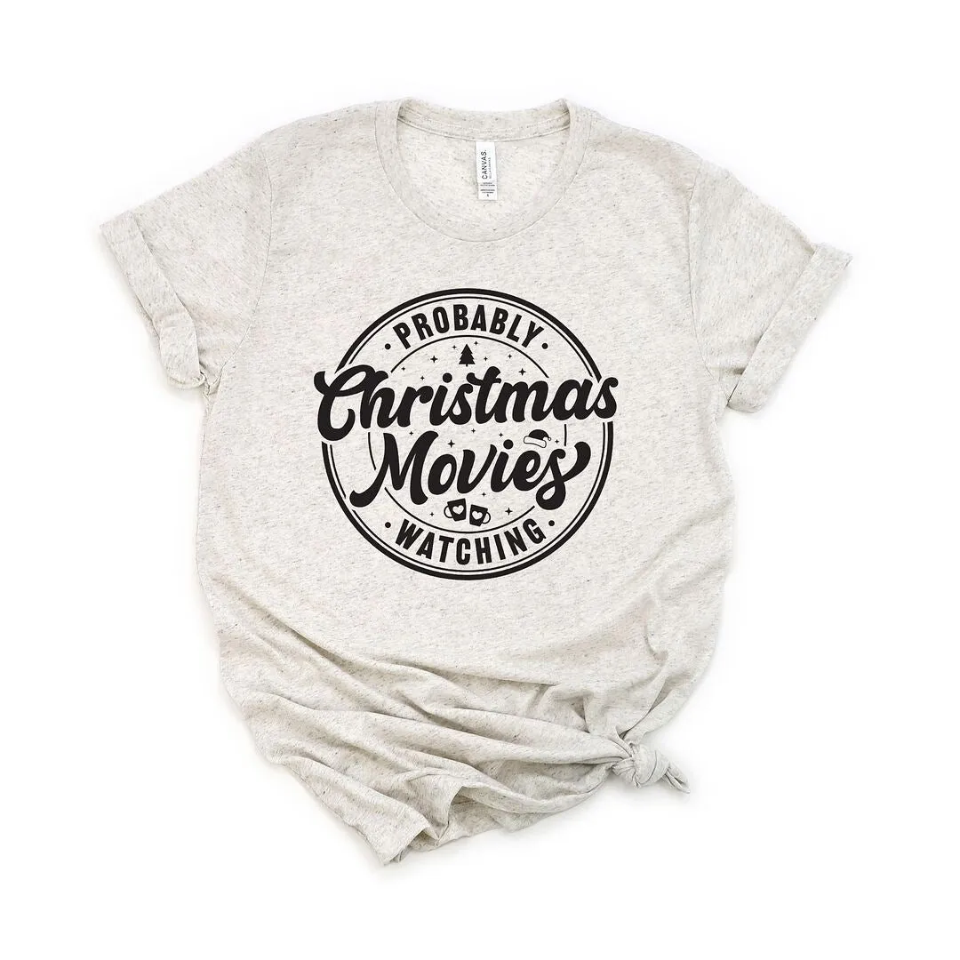 Probably Watching Christmas Movies Short Sleeve Crewnneck Tee sold by Zulily product image thumbnail 2