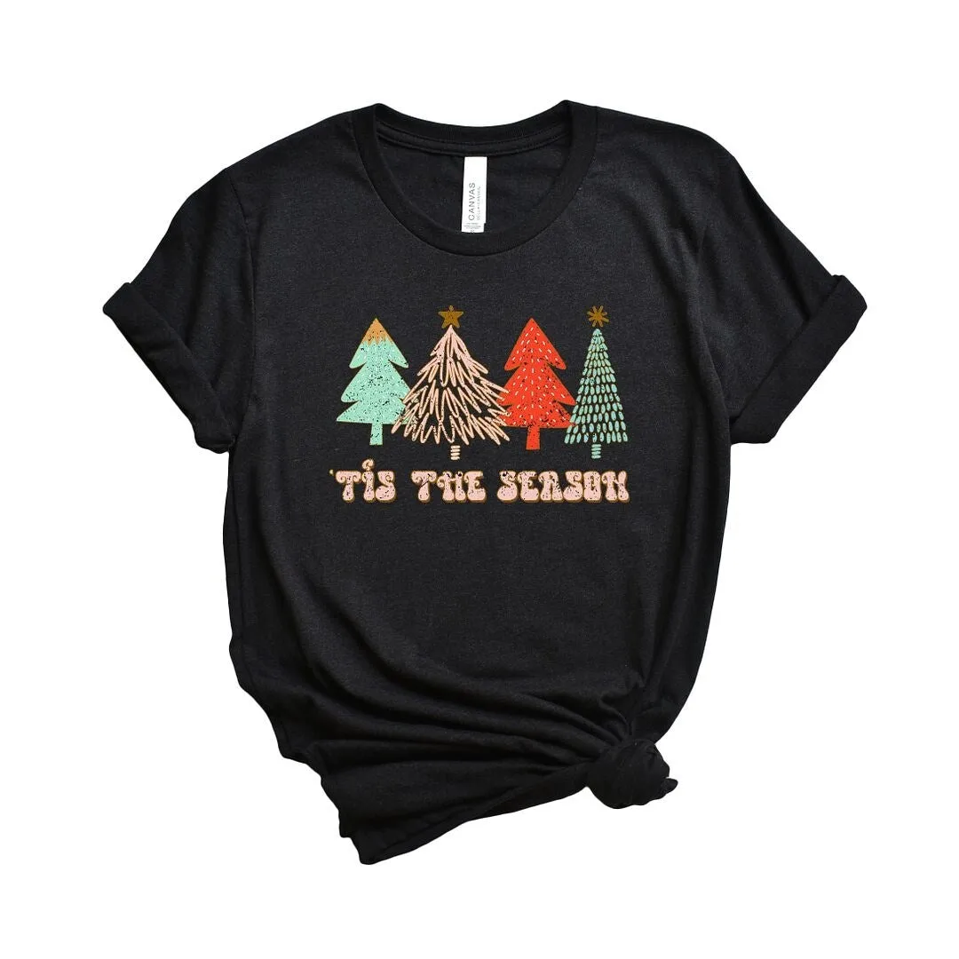Tis The Season Trees Grunge Short Sleeve Crewnneck Tee sold by Zulily product image thumbnail 2