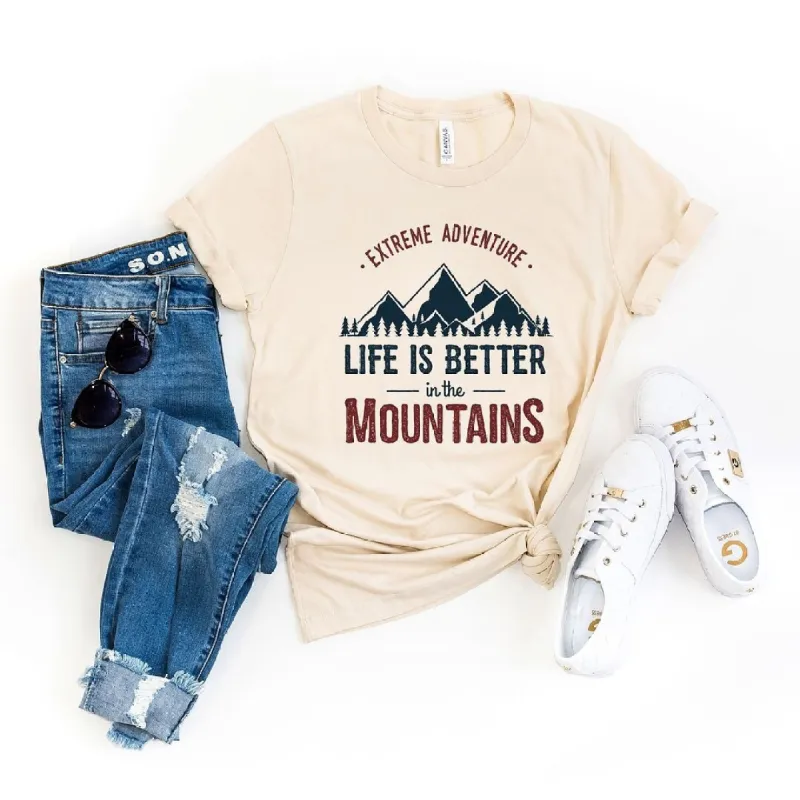 Life Is Better In The Mountains Colorful Short Sleeve Tee sold by Zulily