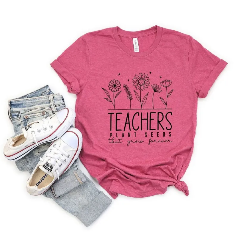 Teachers Plant Seeds That Grow Forever Short Sleeve Crewnneck Tee sold by Zulily