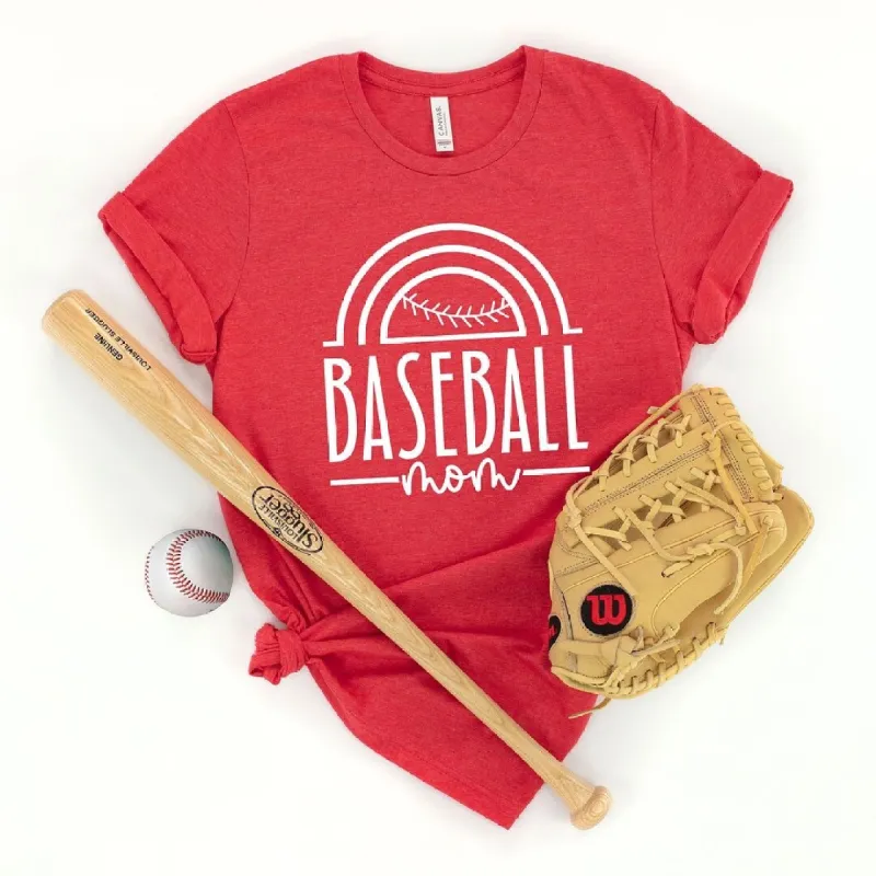 Baseball Mom Arch Short Sleeve Crewnneck Tee sold by Zulily