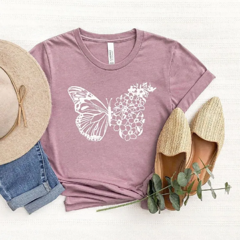 Butterfly and Flowers Short Sleeve Tee sold by Zulily