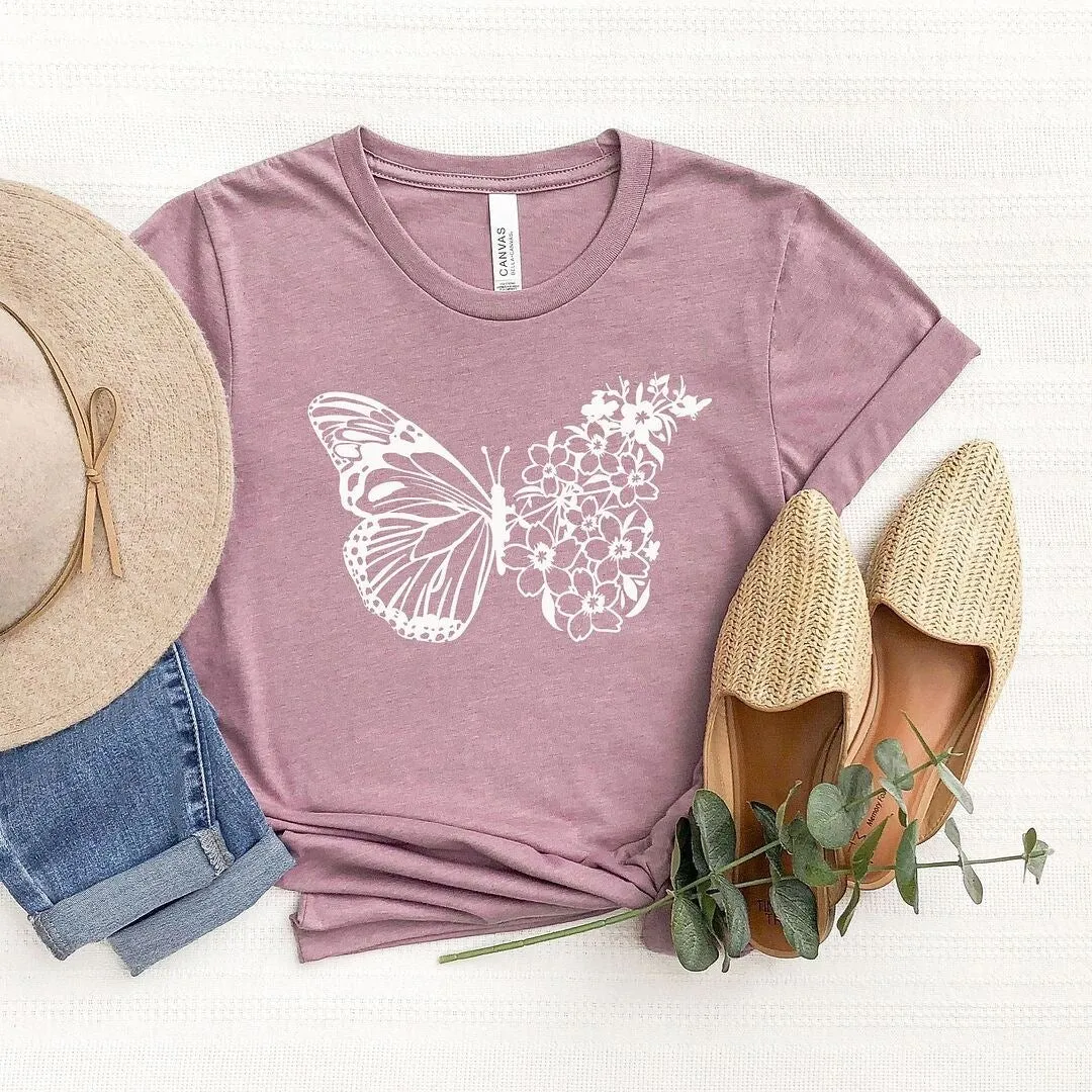 Butterfly and Flowers Short Sleeve Tee sold by Zulily