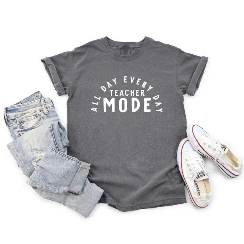 Teacher Mode All Day Garment Dyed Tee sold by Zulily