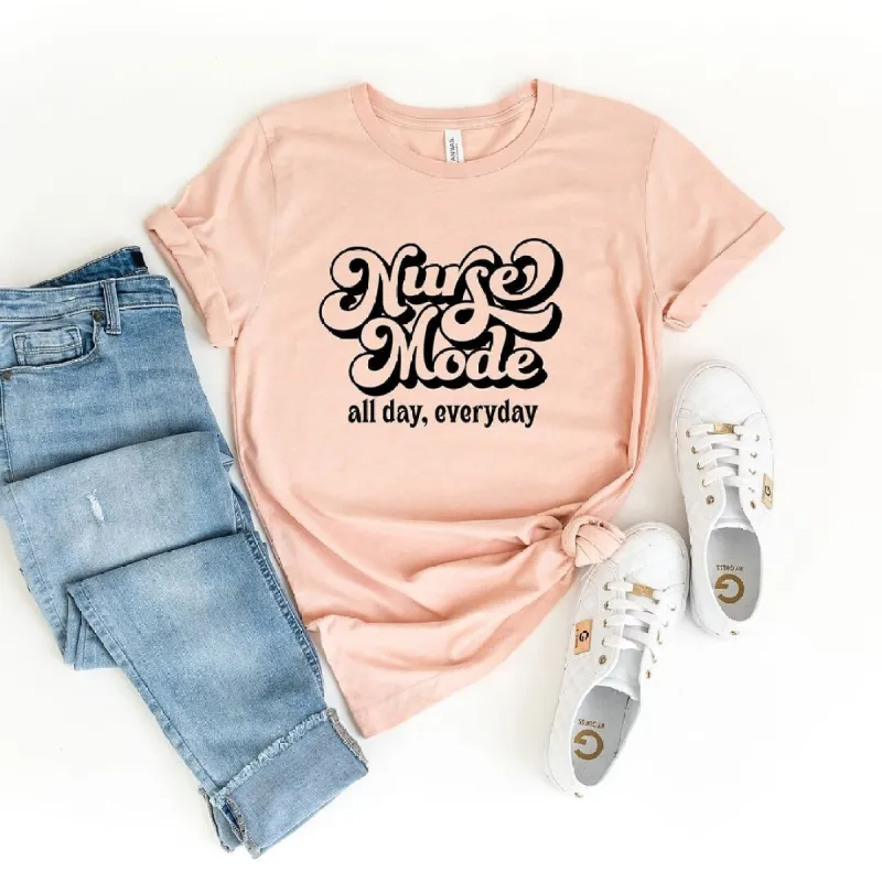 Nurse Mode Retro Short Sleeve Crewnneck Tee sold by Zulily