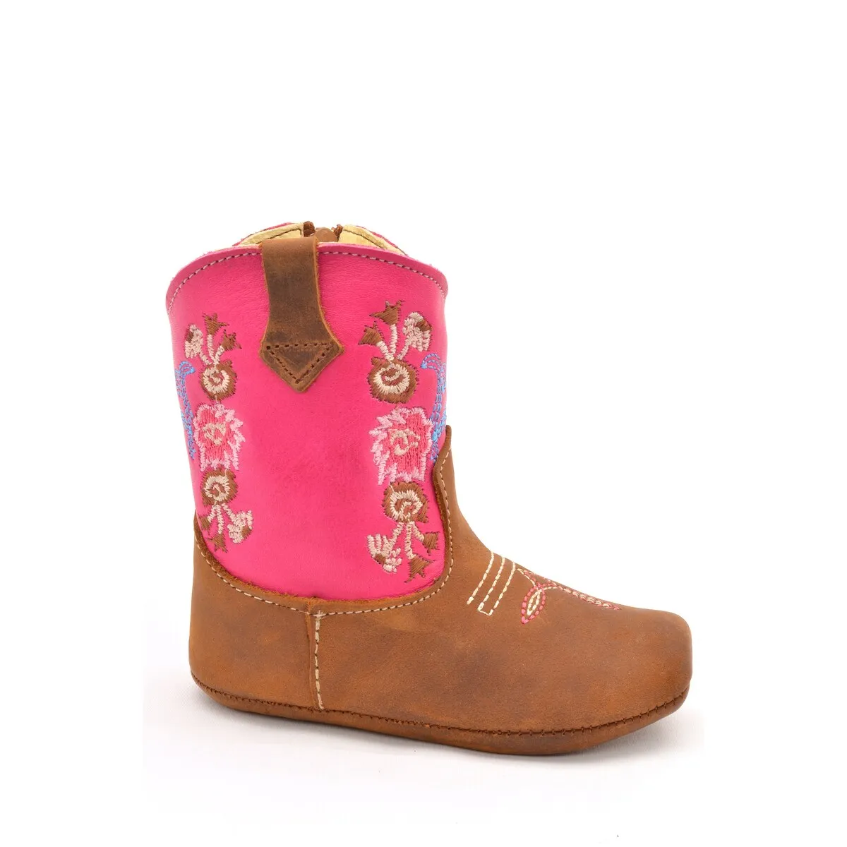 RedHawk Boot Co. Little Cowpokes Square Toe Booties in Fuchsia/Brown sold by Zulily product image thumbnail 2