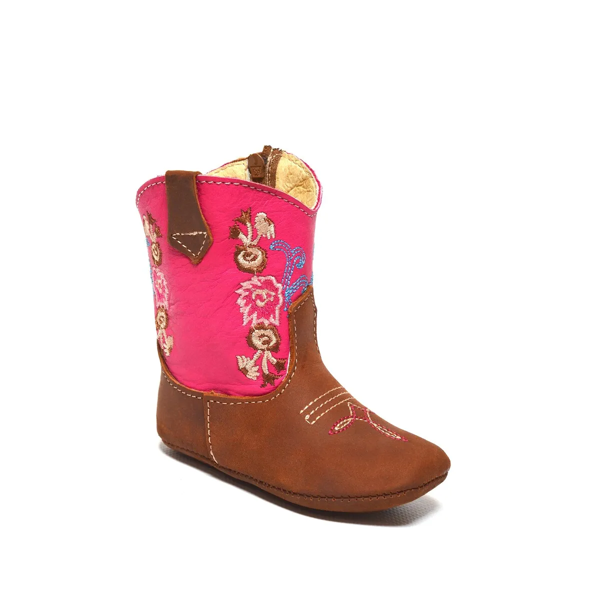 RedHawk Boot Co. Little Cowpokes Square Toe Booties in Fuchsia/Brown sold by Zulily product image thumbnail 3