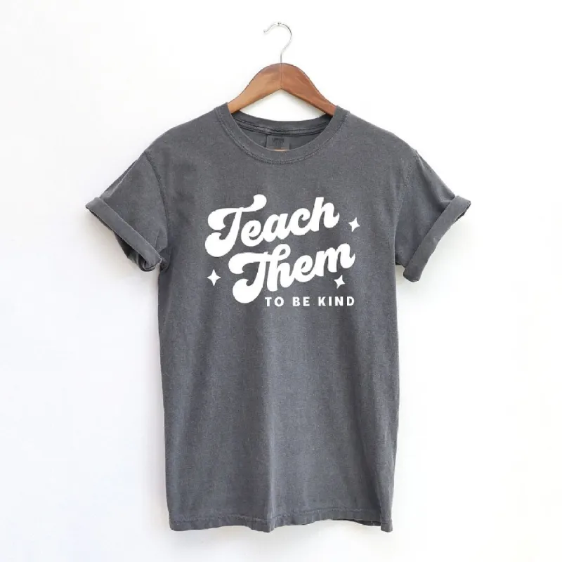 Teach Them To Be Kind Retro Garment Dyed Tee sold by Zulily